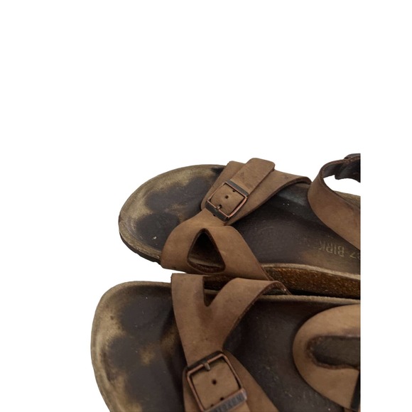 Birkenstock Milano Brown Leather Ankle Strap Buckle Sandals Size 37 LS - Picture 3 of 9
